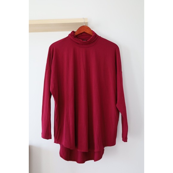 Eileen Fisher Tops - NWT EILEEN FISHER Womens XL Hibiscus Viscose Jersey High/Low Turtleneck Tunic